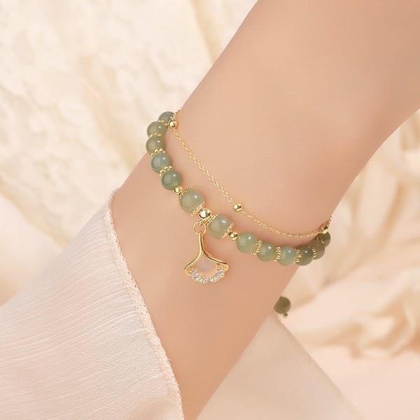 💞Last Day BUY 1 GET 1 FREE 💞--Wotian Jade Lucky Gold Leaf Bangle