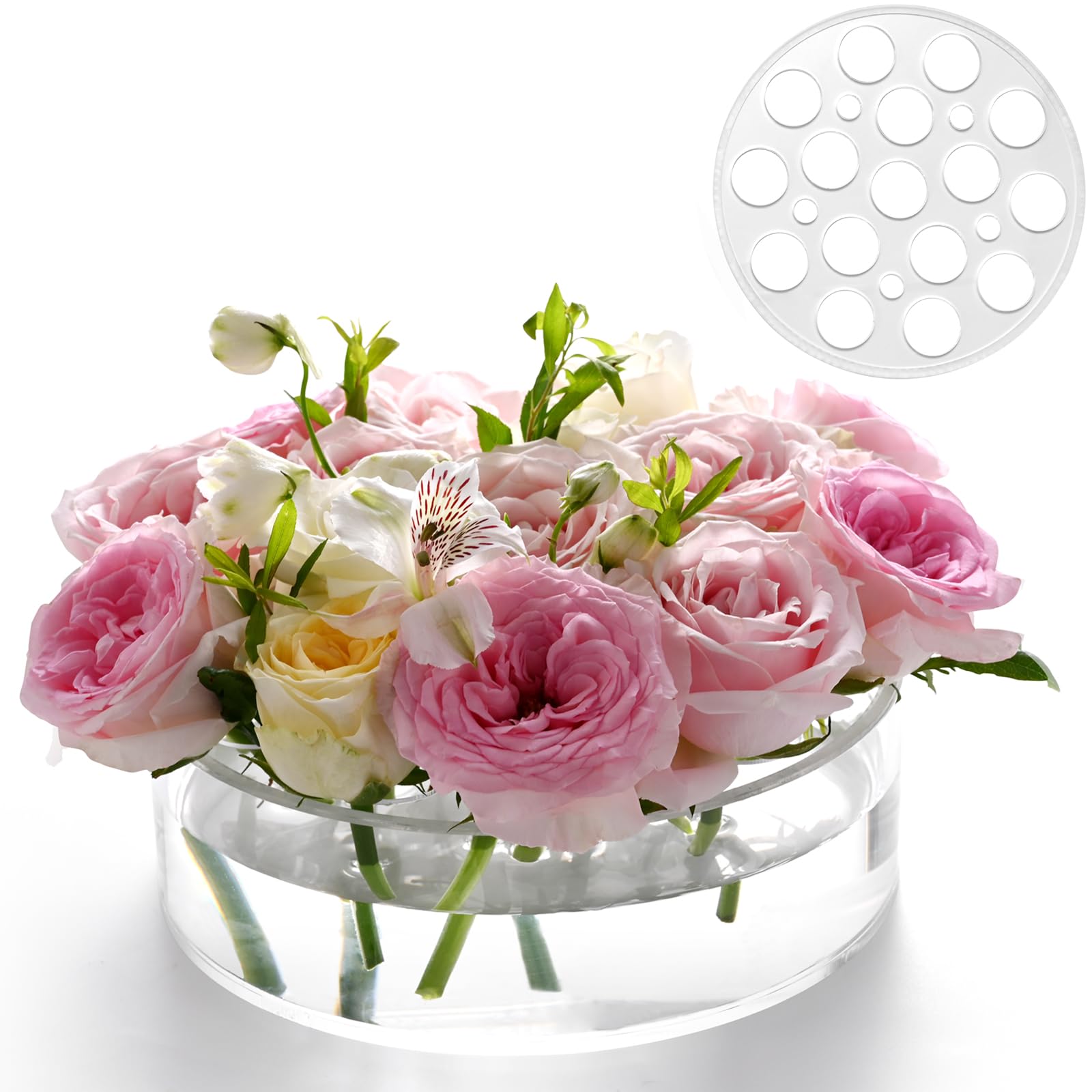 👍Last Day Promotion 60% OFF💥Circular Leak-Proof Clear Acrylic Low Vase