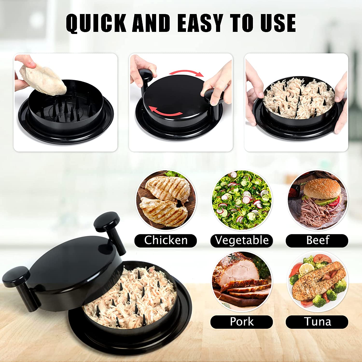 (🔥Last Day Promotion-SAVE 50% OFF)🥩Chicken Shredder-Meat Shredding Tool with Handles-BUY 2 GET 10% OFF & FREE SHIPPING