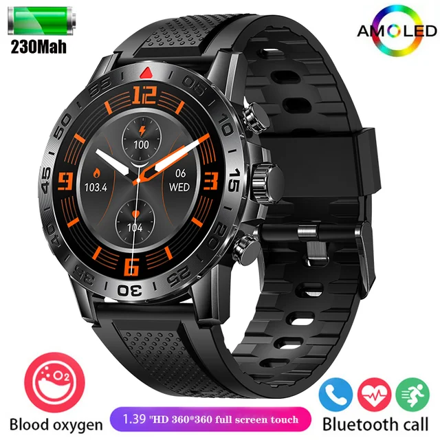 2024 New Men's outdoor HD Bluetooth and Call Smartwatch 100+ Sport Mode 1.39 Full screen Touch IP68 waterproof men's smartwatch