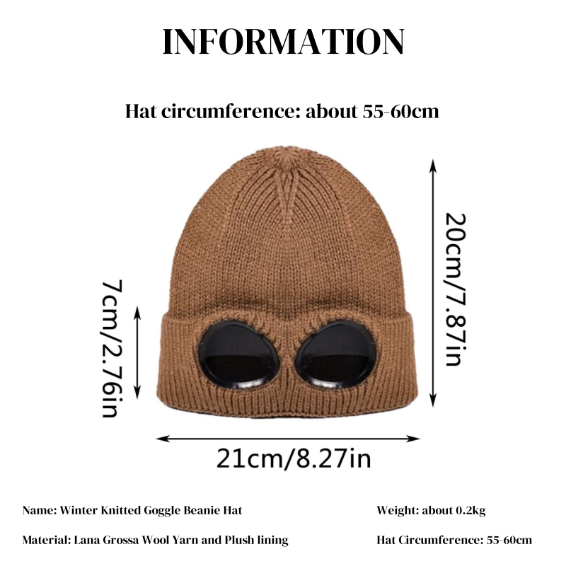 Winter Goggle Knitted Beanie Hat