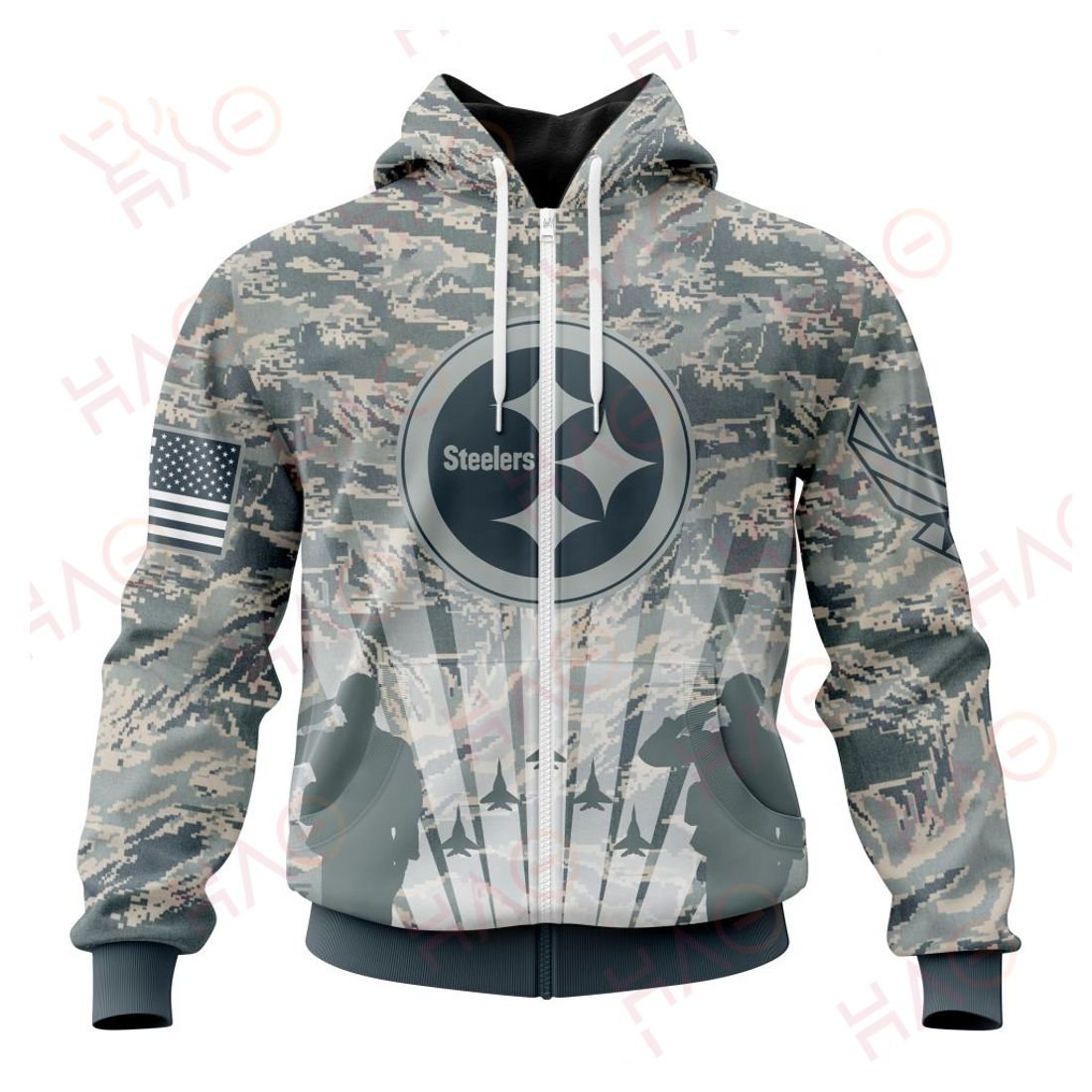 PITTSBURGH STEELERS 3D HOODIE US AIR FORCE
