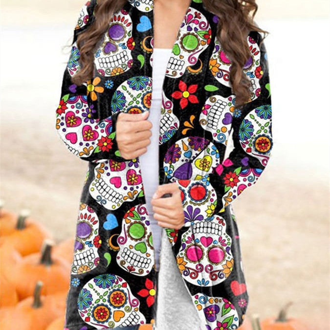 Large Size Halloween Cardigan Coat for Women's Clothing