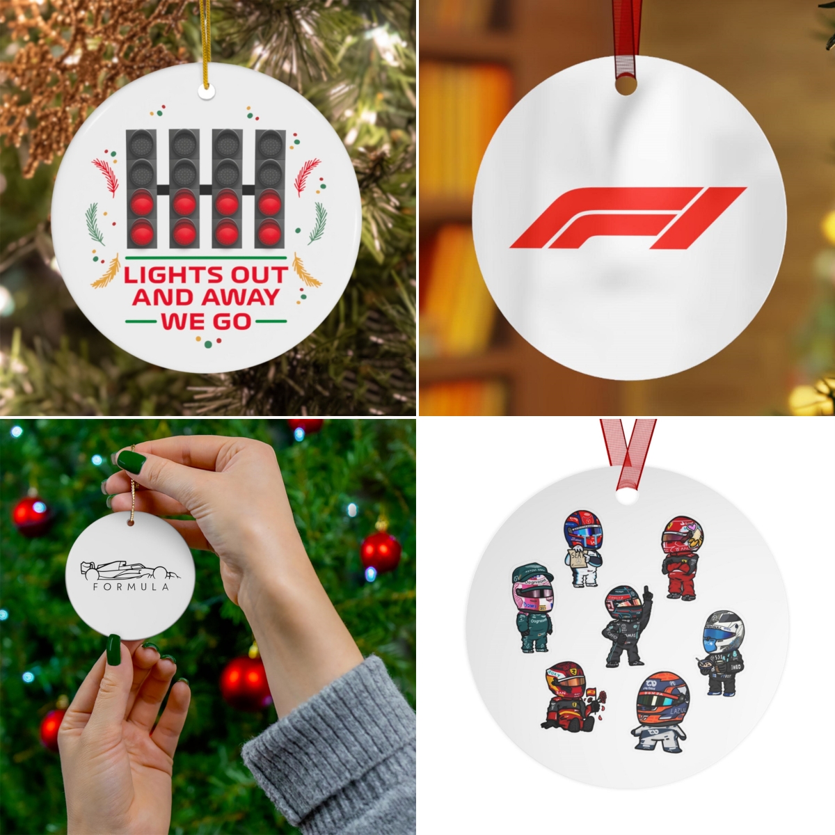 F1 Themed Christmas Ornament