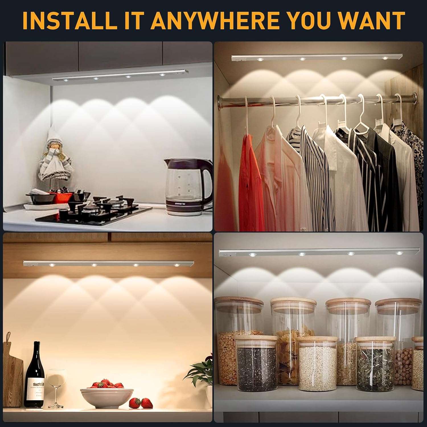 🎄CHRISTMAS ON SALE🔥Upgraded Remote Control Stepless Dimming Motion Sensor Cabinet Light