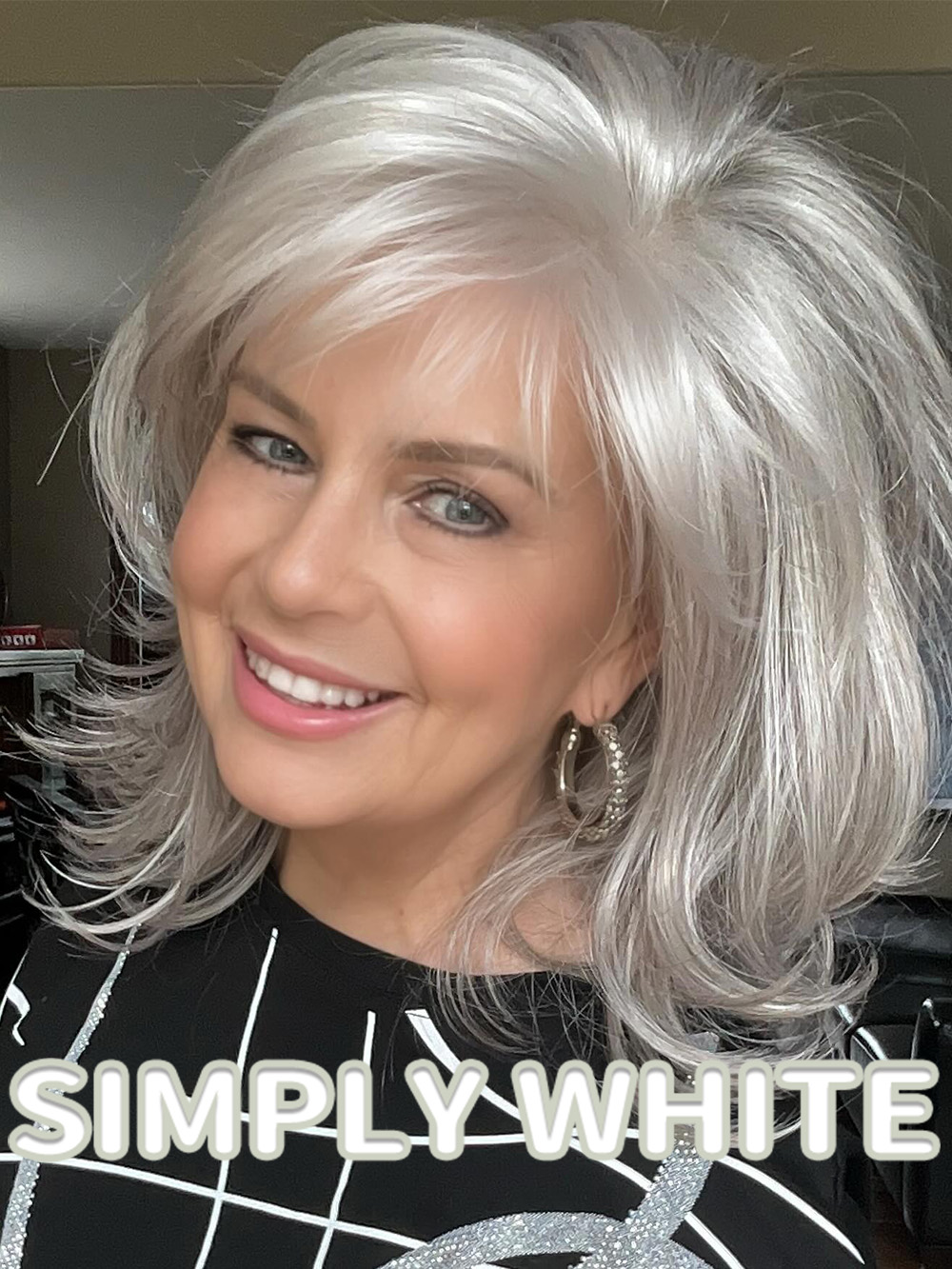 Mid-length Layered GLAM Wig With Classic Waves
