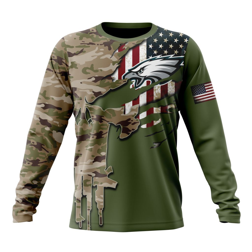 PHILADELPHIA EAGLES 3D HOODIE VETERANS DAY