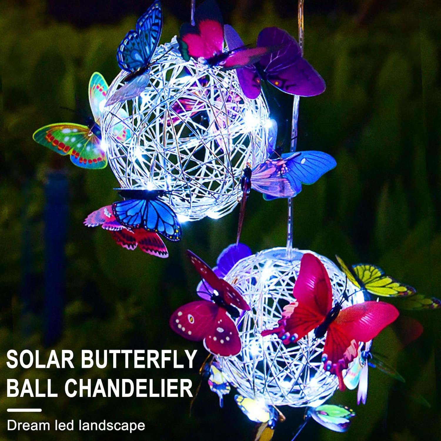 ❤️Mother's Day Sale 50% OFF❤️New Arrivals!!! - Pendant Outdoor Solar Colorful Big Butterfly Roaming Light