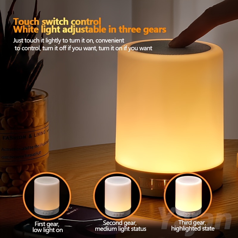1pc Wireless Night Light Speaker Bass Mini Sound For School Supplies Home Decor, Office, Camping