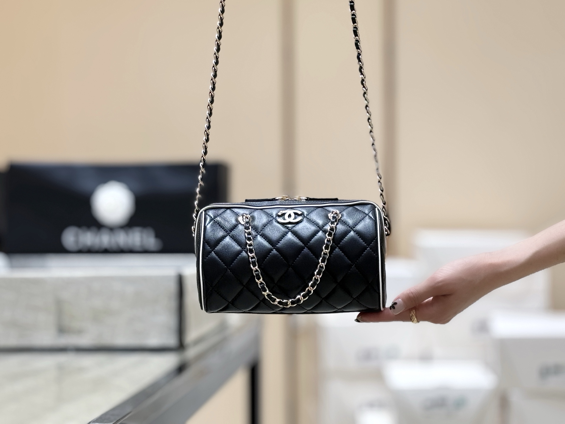 Chanel 25P Spring/Summer Preview Collection Panda Bowling Bag AP45150