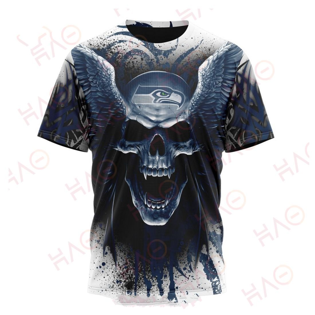 SEATTLE SEAHAWKS 3D HOODIE SKULL ART