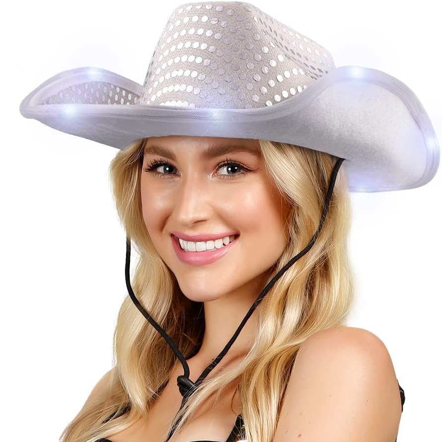 Windy City Novelties LED Light Up Sequin Cowboy Hat