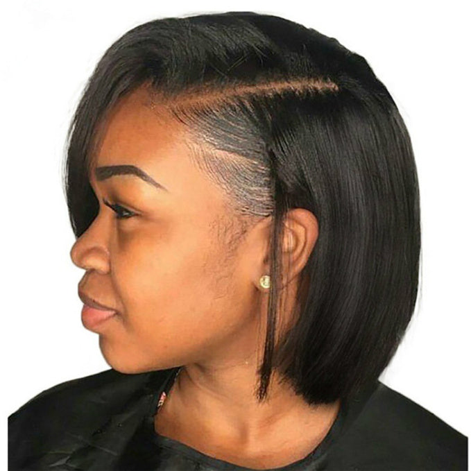 Luna Women Wig Asymmetrical Lovely Short Bob Straight for African American