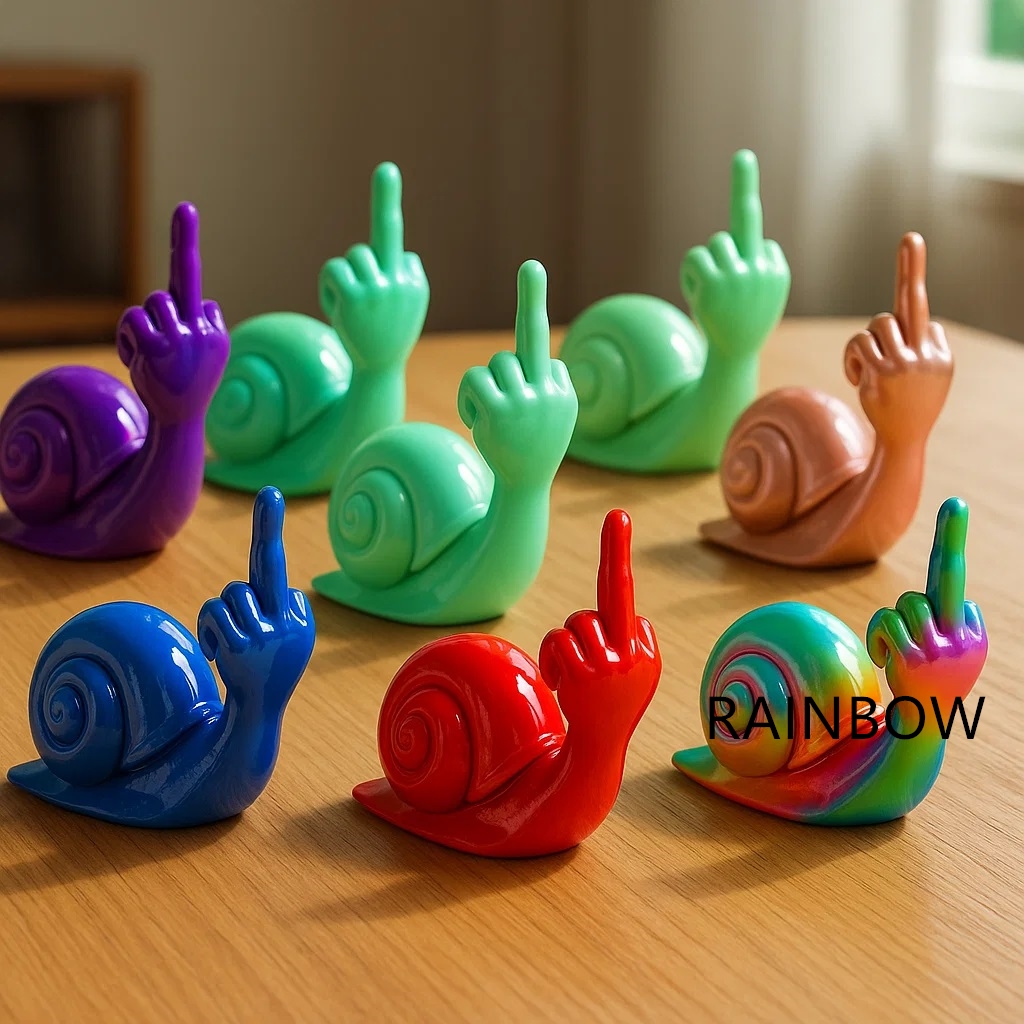Funny middle finger snail