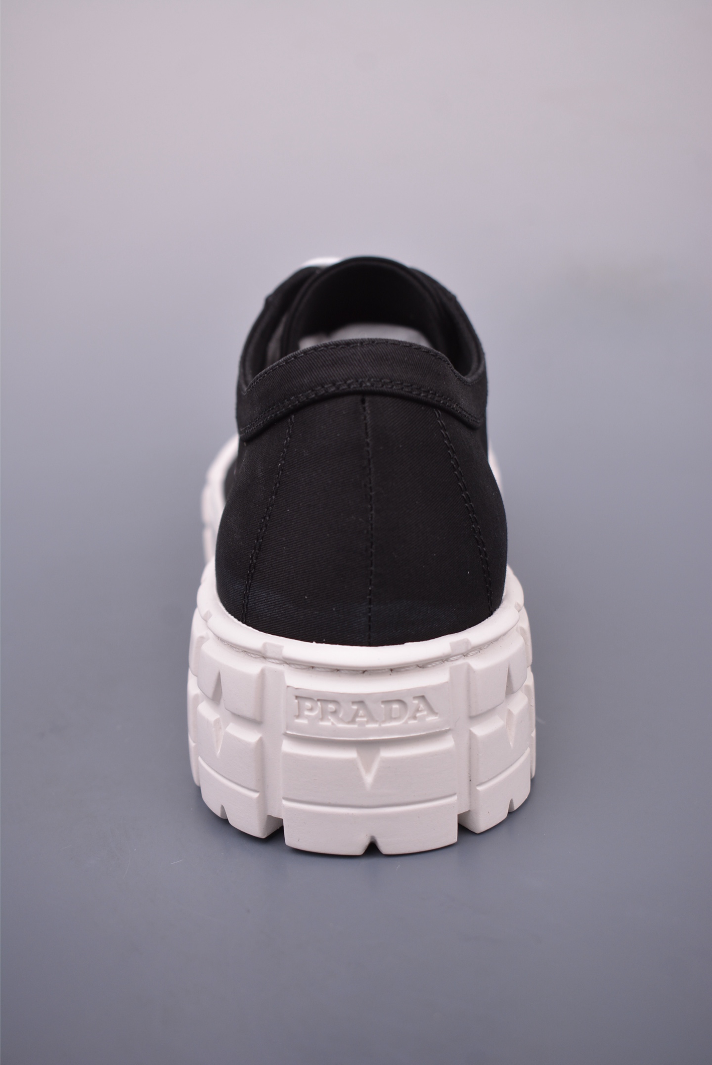 Prada Nylon Gabardine Low Sneakers Canvas Black and White SPAZZOL