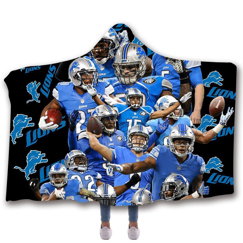 DETROIT LIONS CLASSIC 3D HOODED BLANKET