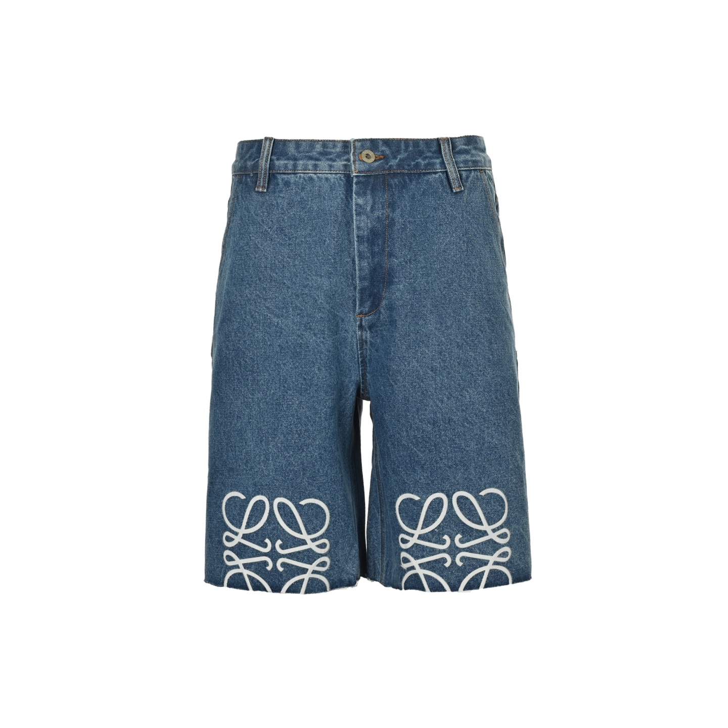 Loewe Anagram Half Embroidered Denim Shorts