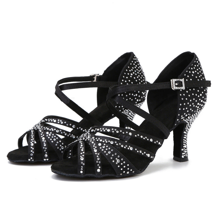 Black Latin Dance Performance Shoes