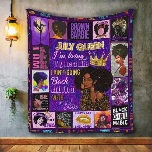 July Girl Black Queen Quilt Blanket