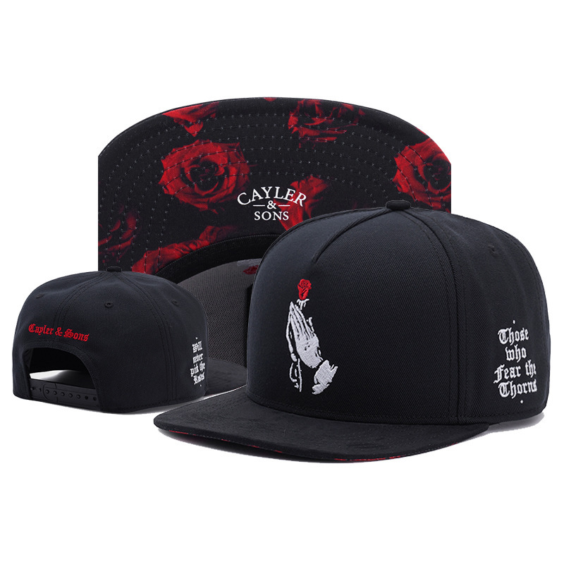 Summer hip-hop men's and women's trendy embroidered street sun hat flat brim hip-hop hat