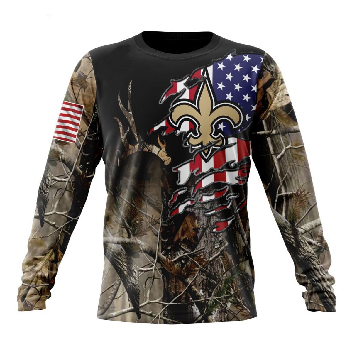 NEW ORLEANS SAINTS 3D HOODIE CAMO REALTREE HUNTING