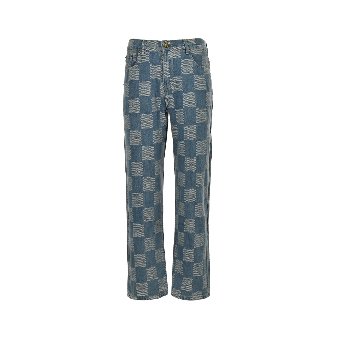 Louis Vuitton 24Fw Checkerboard Washed Jeans