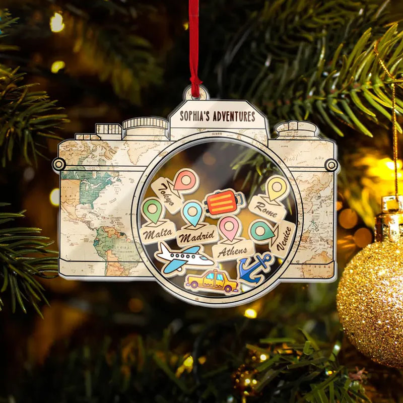 Personalized Travel Christmas Ornament