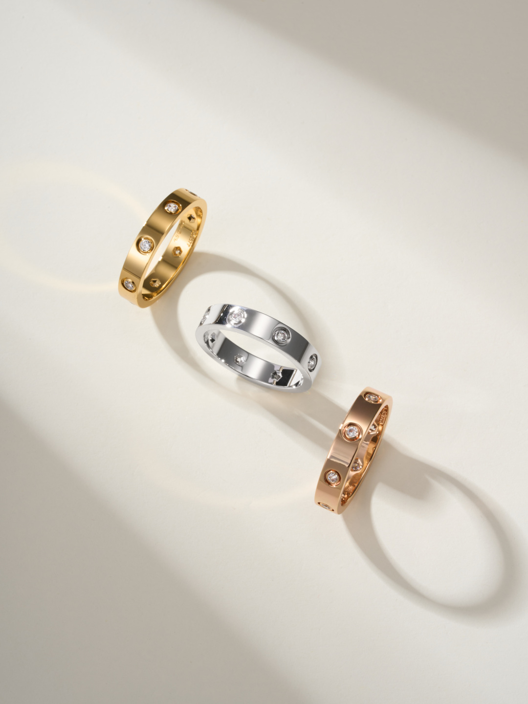 Cartier love narrow 8 diamond ring