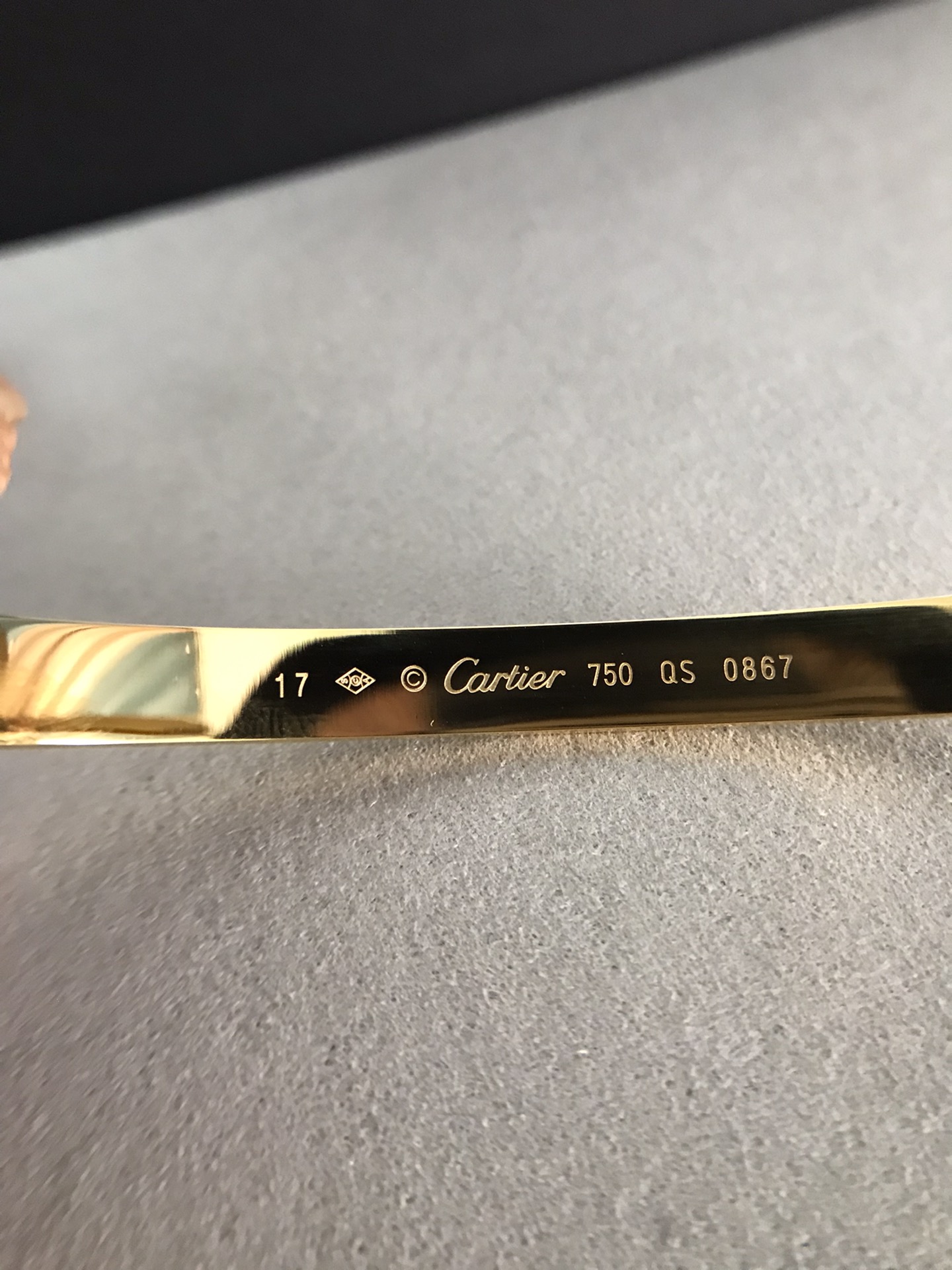 Cartier love series C-shaped bracelet