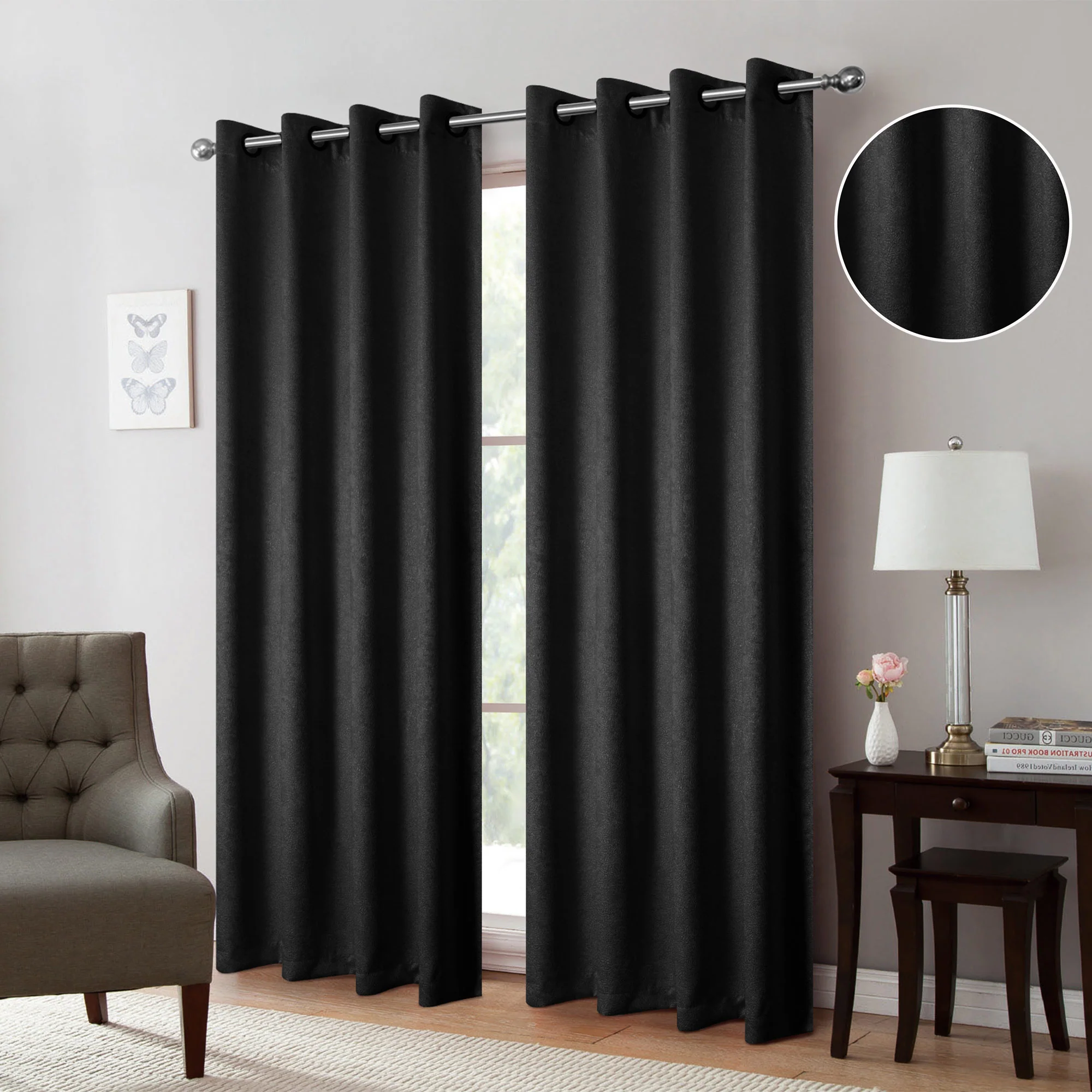 Isla Thermal Room Darkening Grommet Window Panel, 54x84 Inches