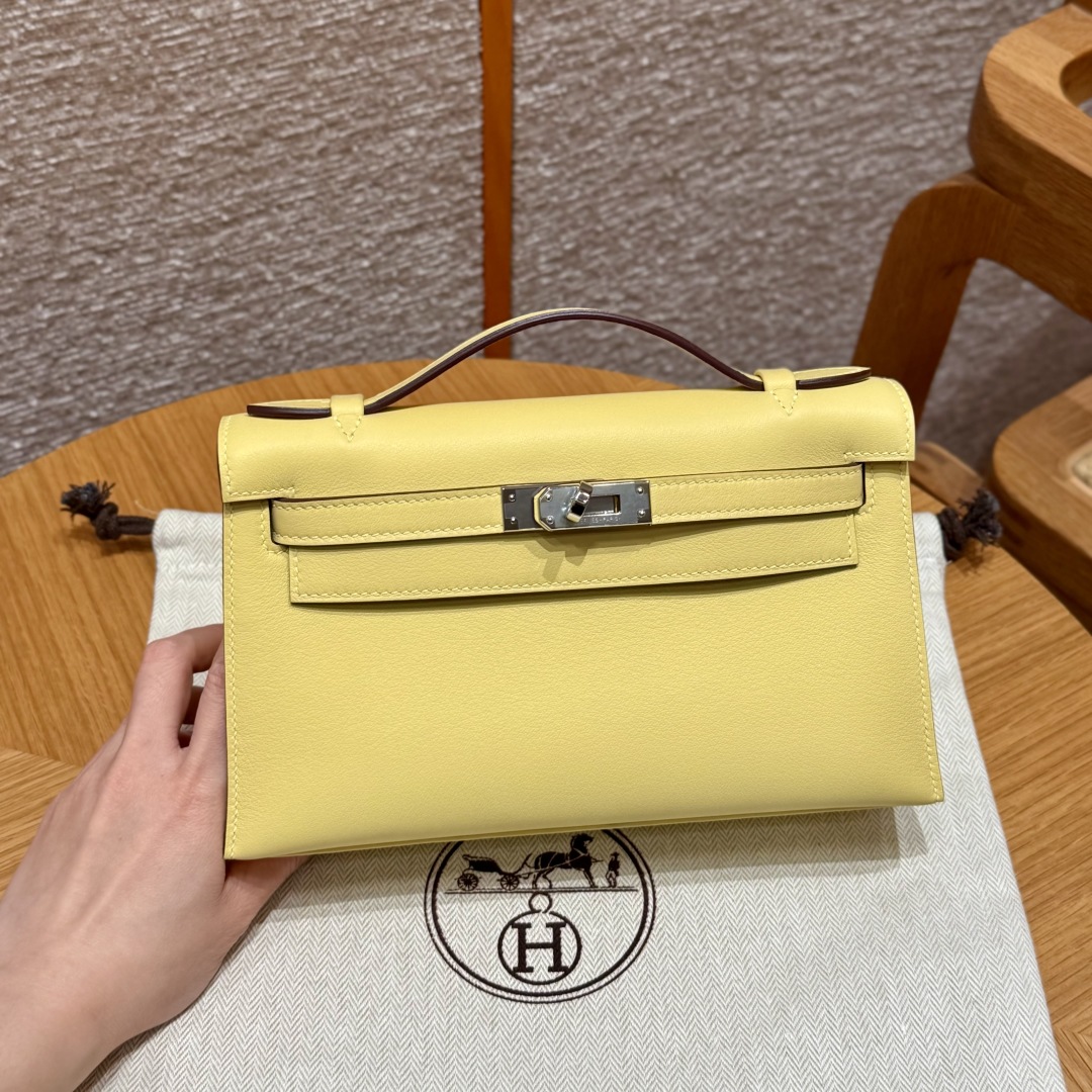 Hermès Kelly Pochette 1ZJaune Poussin Handbag (Handmade to Order)