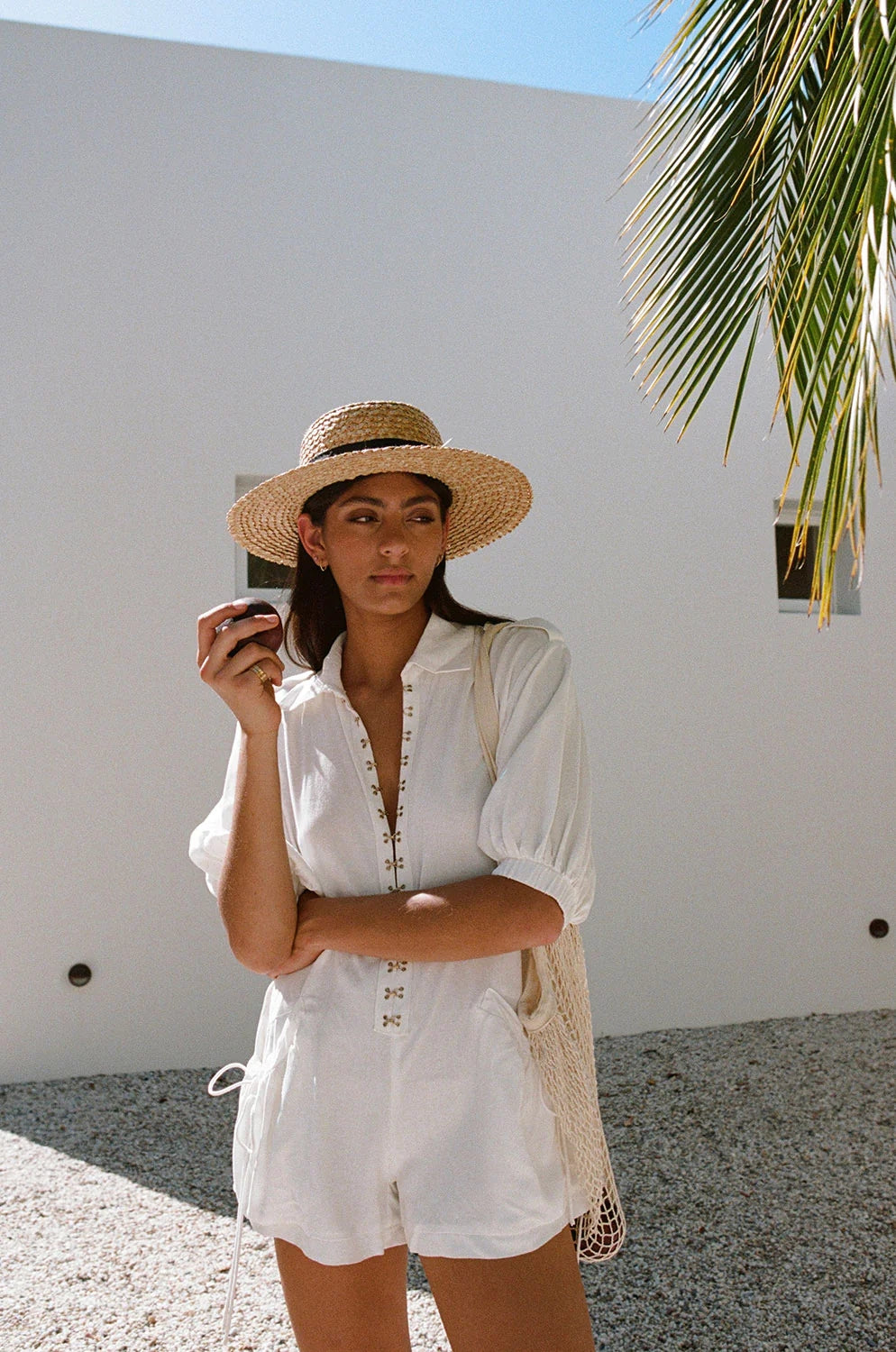 White Casual Solid Romper
