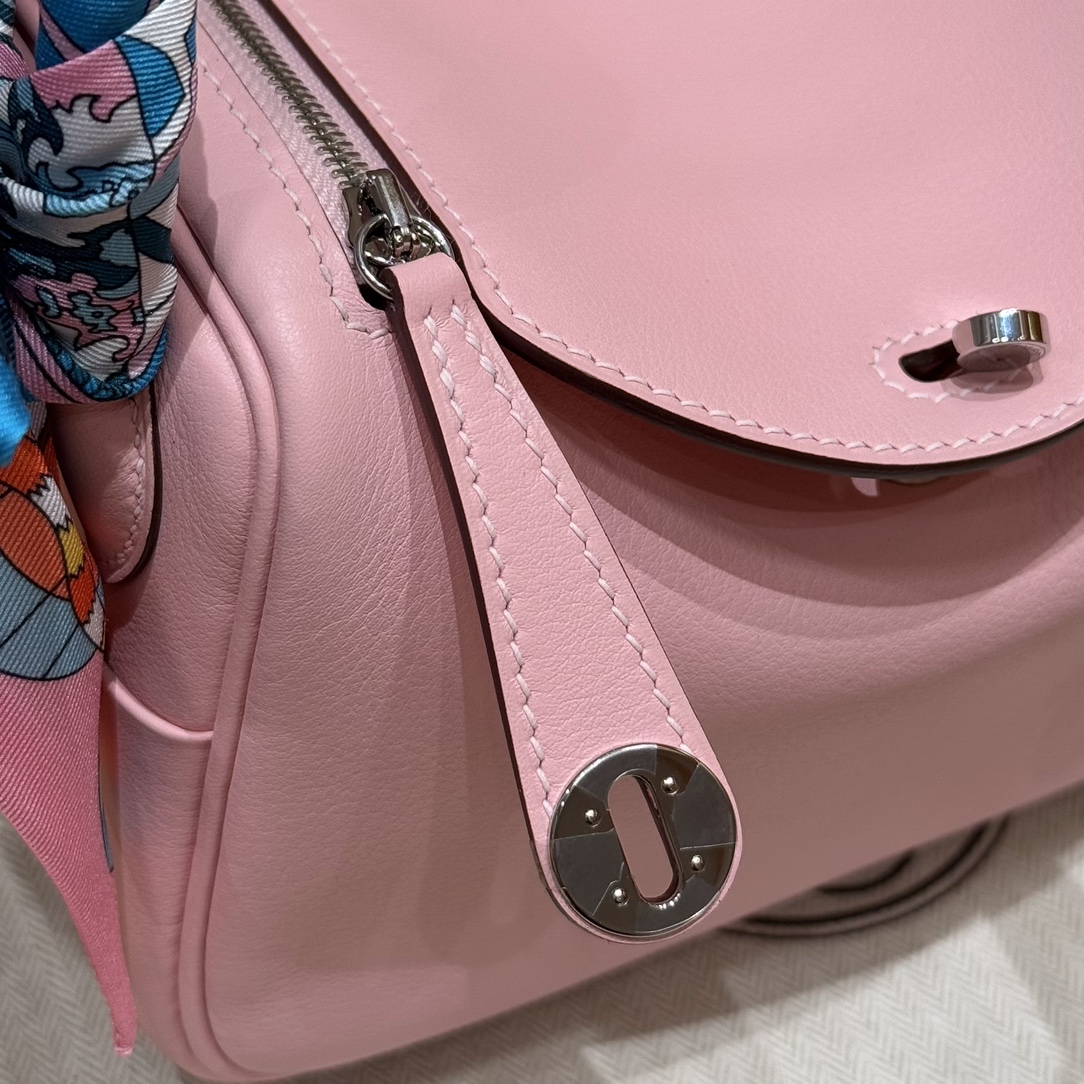 Hermès Mini Lindy 3QRose Sakura Handbag (Handmade to order)