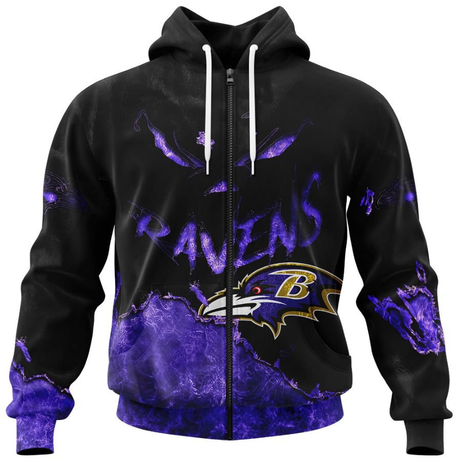 BALTIMORE RAVENS 3D HOODIE HALLOWEEN001