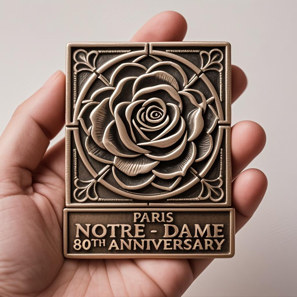 Paris Notre - Dame 80th Anniversary Fridge Magnet