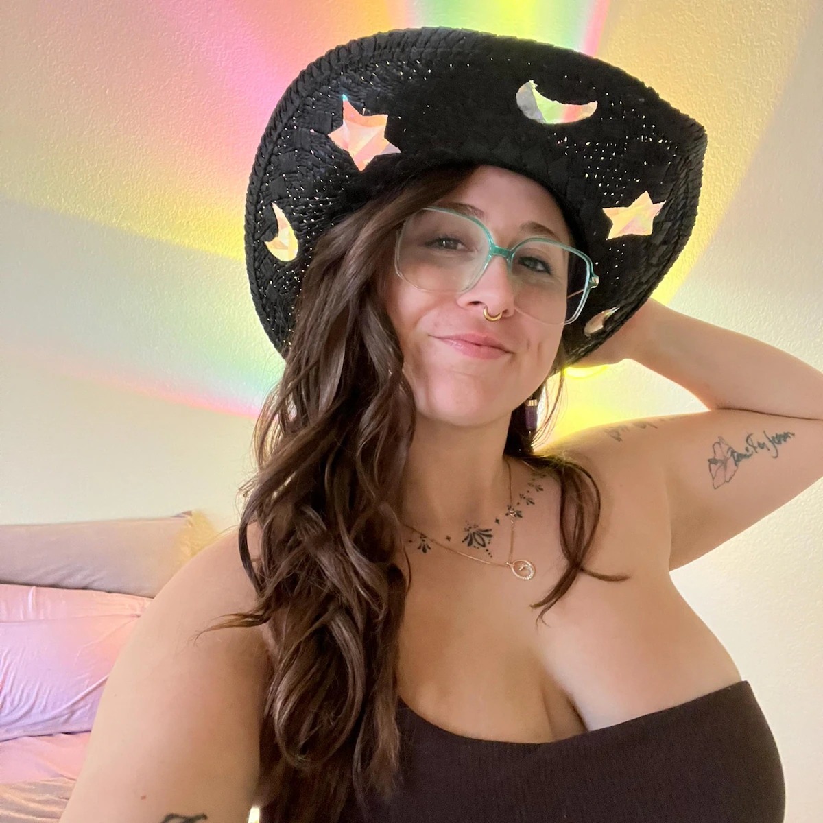 💥ON SALE💥Celestial Suncatcher Cosmic Cowgirl Straw Prism Hat