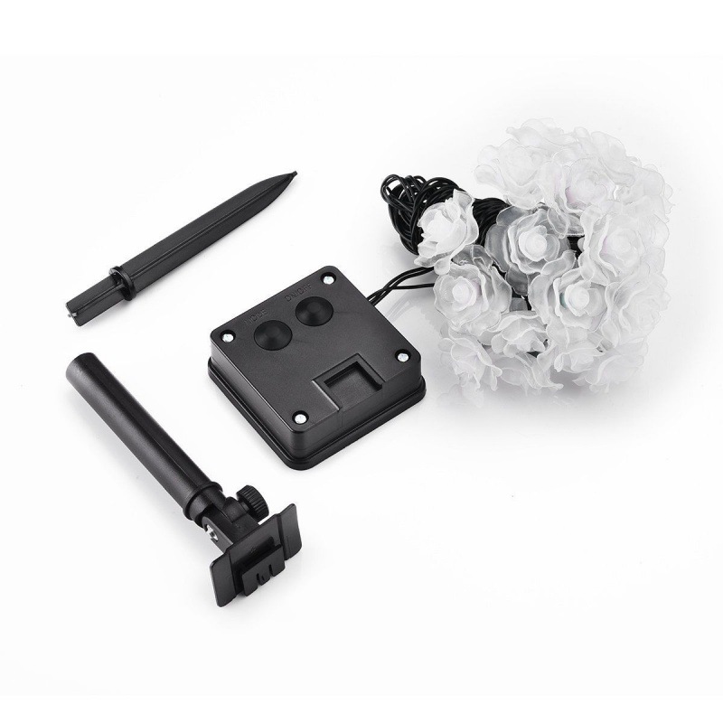 1pc, LED Outdoor Waterproof Color Lamp, Simulation Rose Flower Decorative Color Lamp, Solar Rose Lamp, String Light Spring Decoration