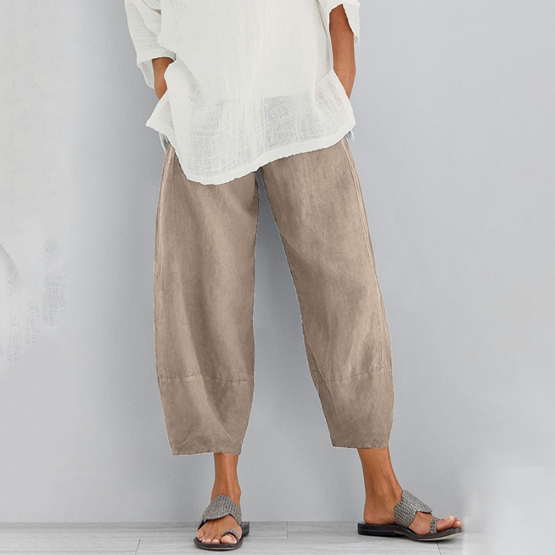 Solid Color Pocket Casual Loose Pants