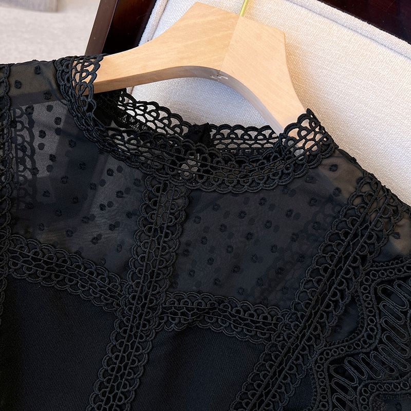 Slimming Lace Top with Chiffon Shirt, Trendy Design Sense