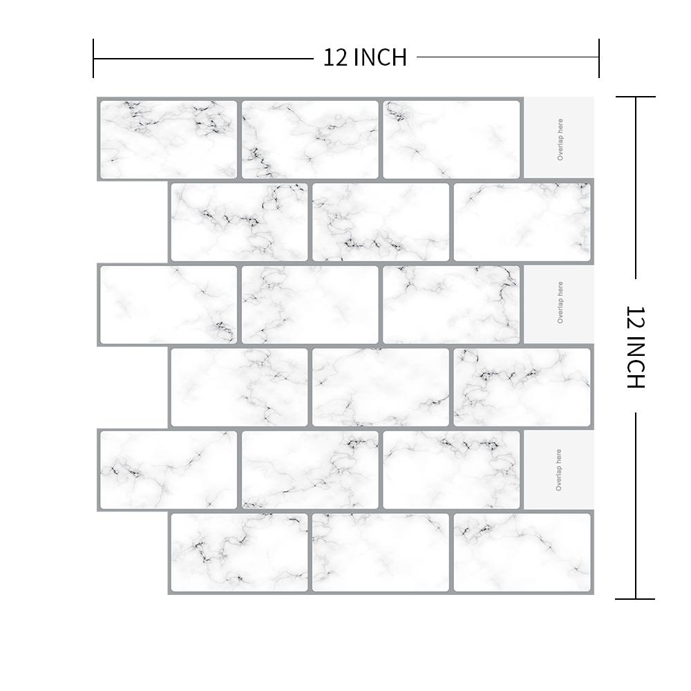 Carrara Marble Subway Peel and Stick Backsplash Tile
