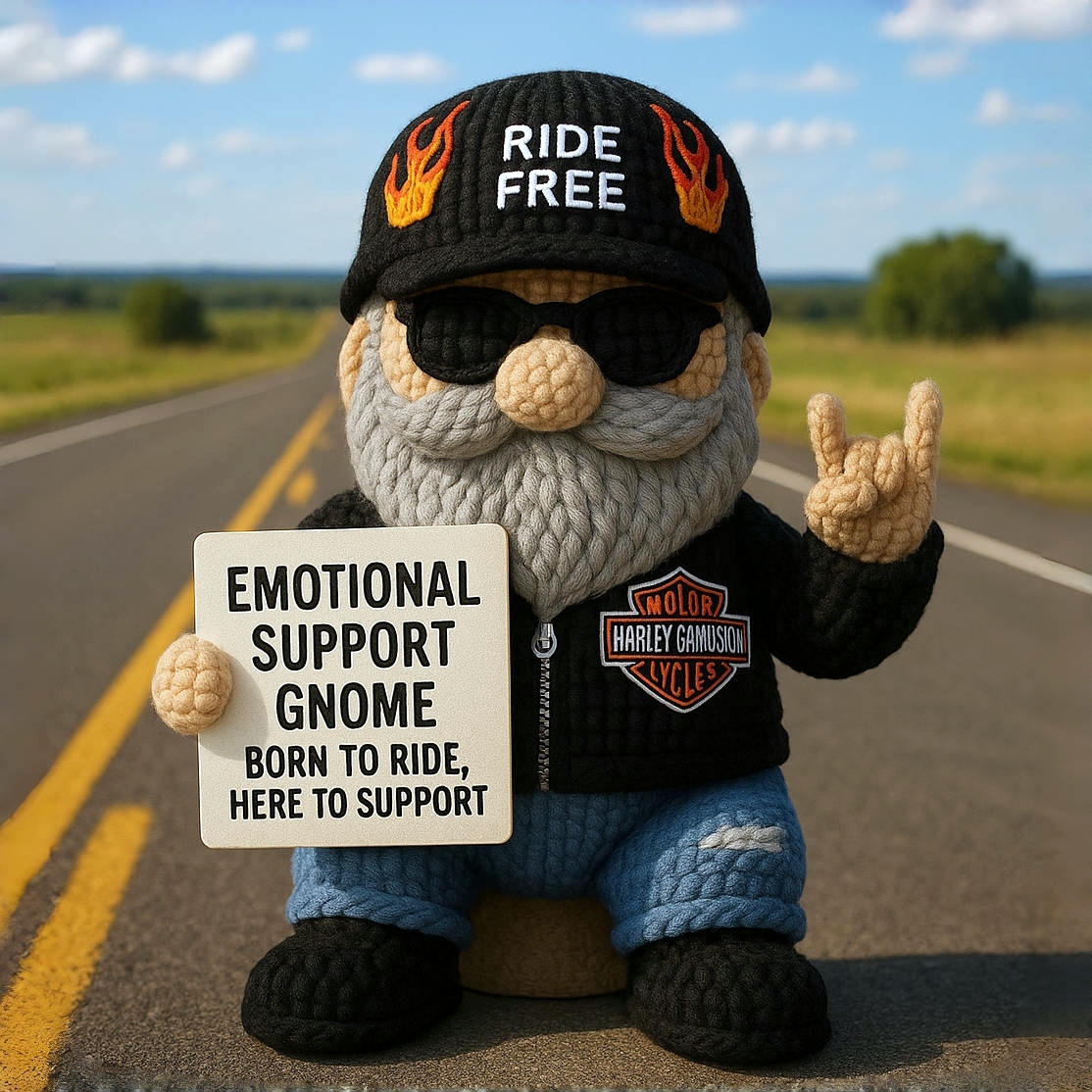 Harley-Davidson Gnome Emotional Support Doll