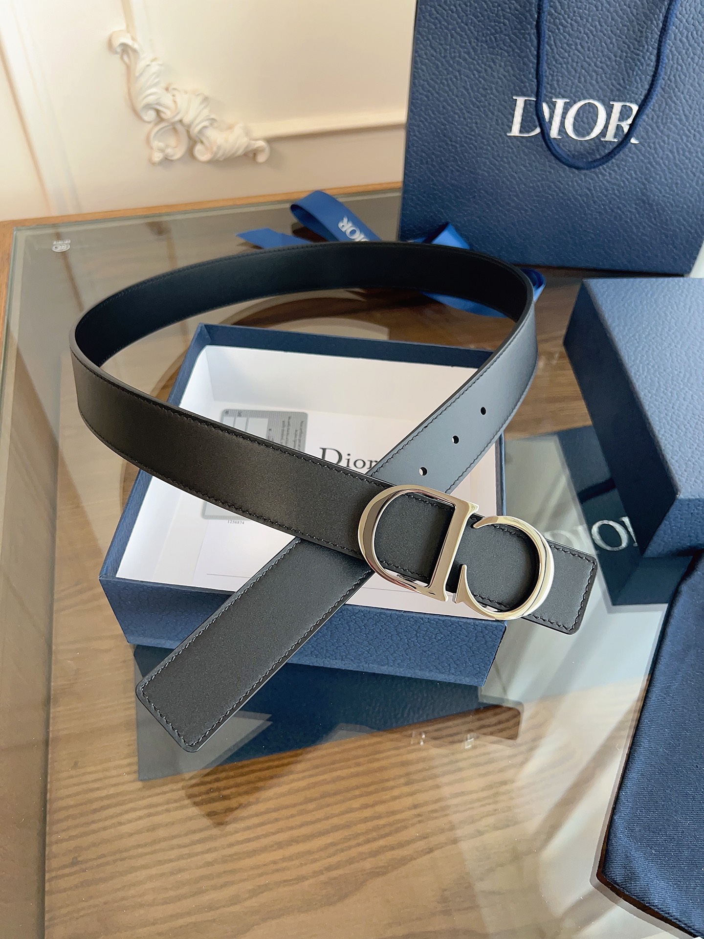 Dior CD buckle cowhide belt width 3.5CM
