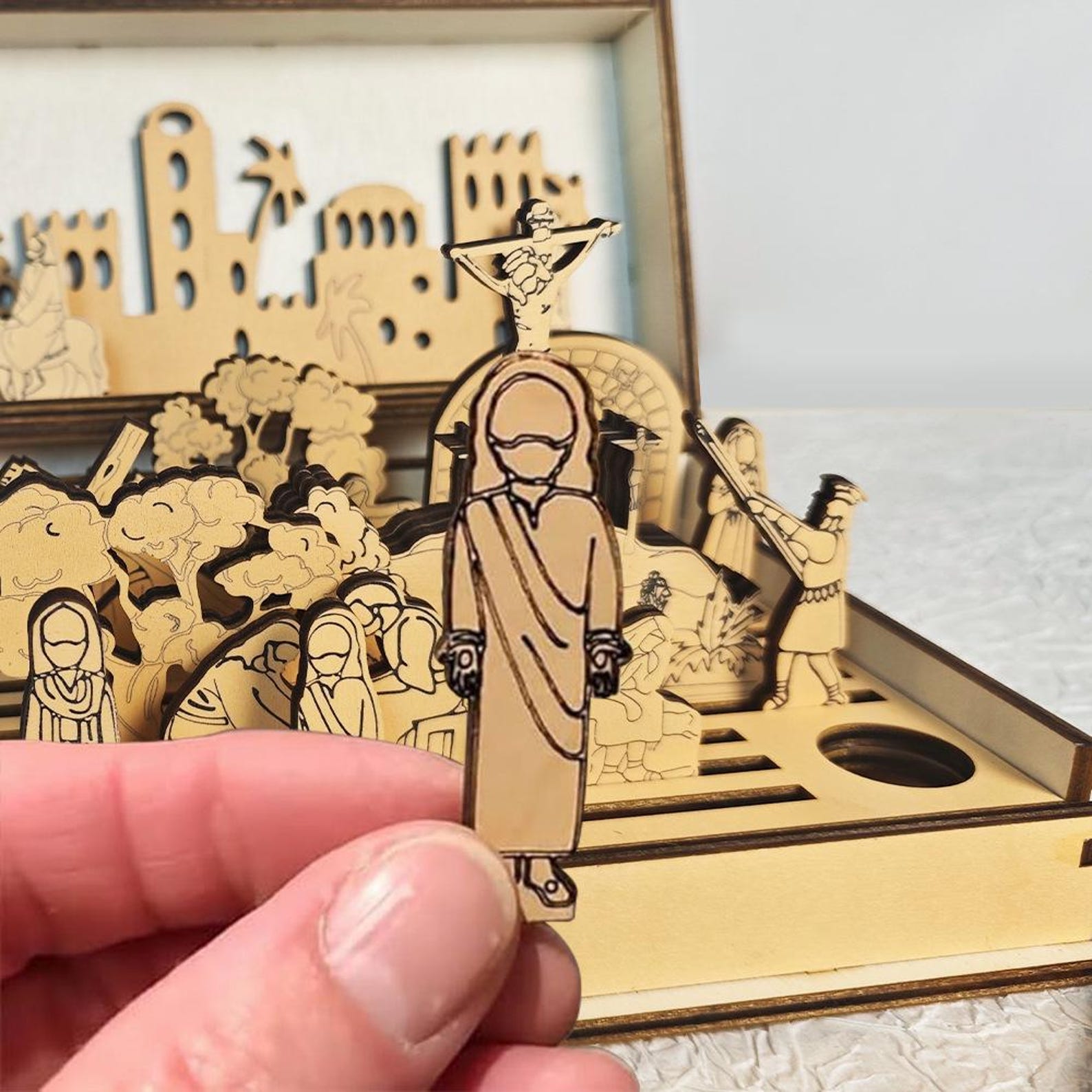 2026 Holy Week Wooden Diorama Book | Unique Religious Heirloom
