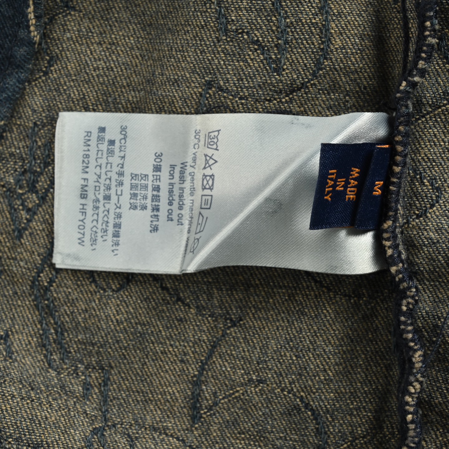 Louis Vuitton 25ss gold thread vine embroidered denim short sleeve shirt