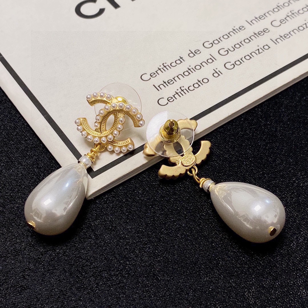 Chanel Pearl Drop Earrings