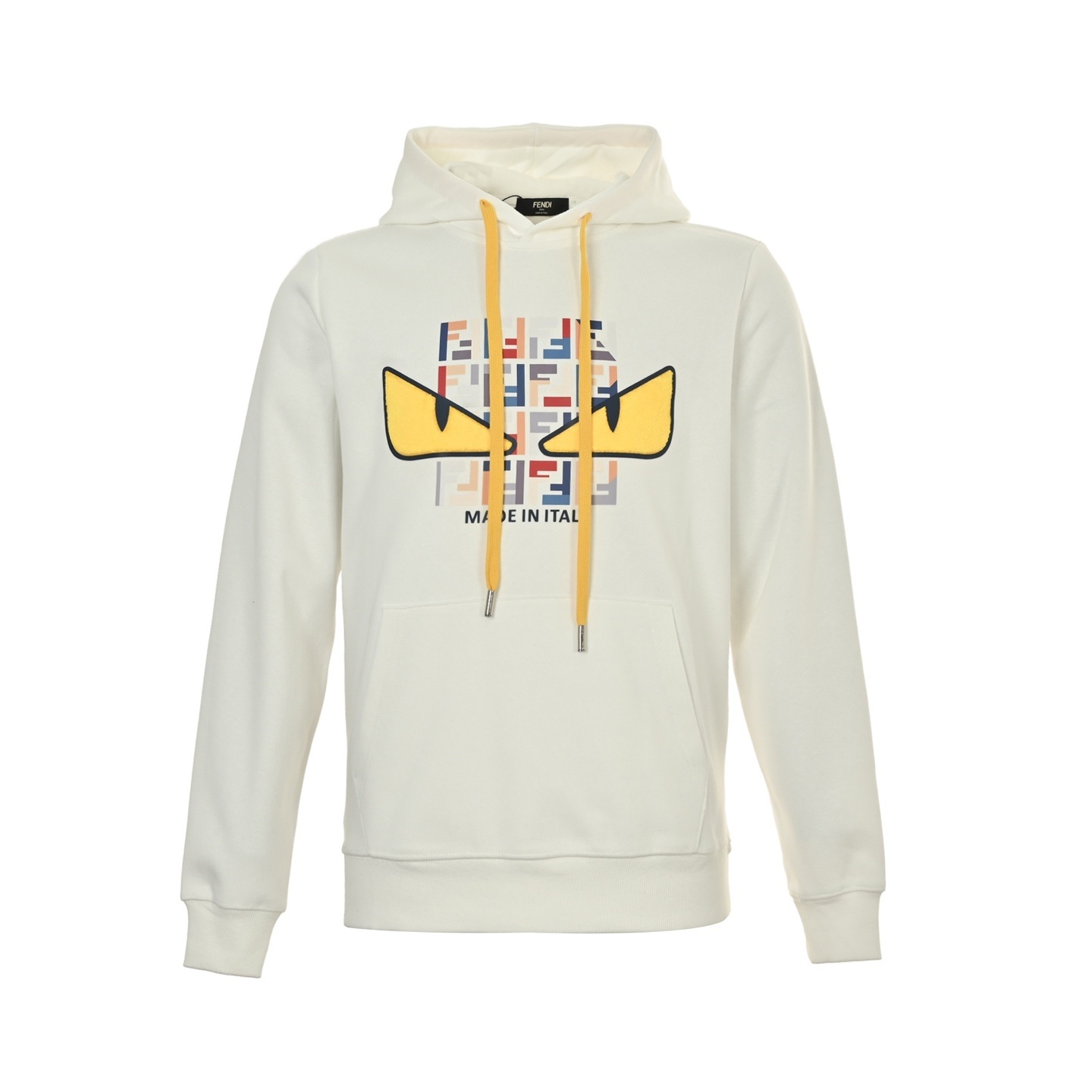 Fendi 25Fw FF letter print towel eye patch hooded sweatshirt