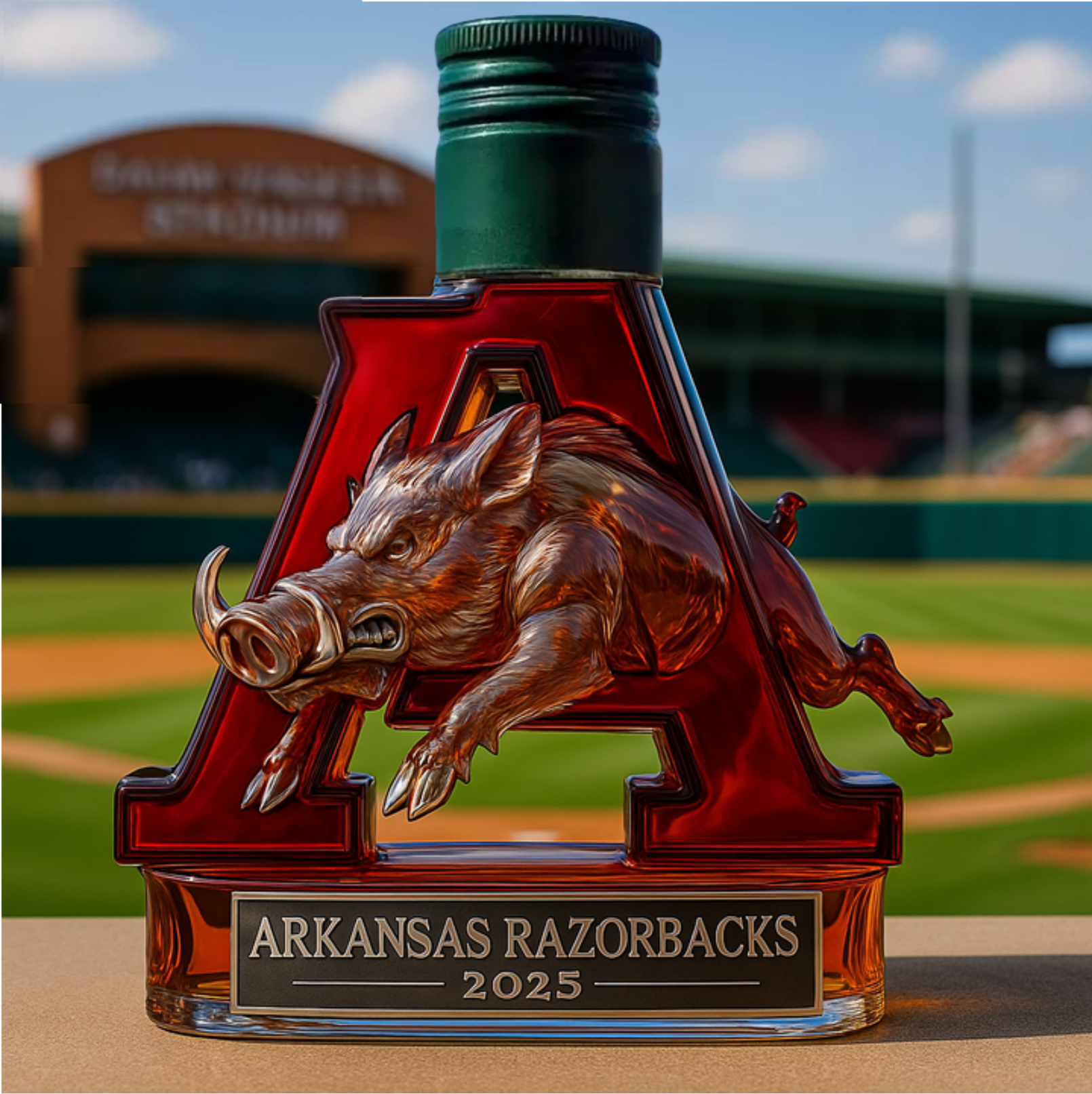 University of Arkansas Razorbacks Commemorative Whiskey Bottle