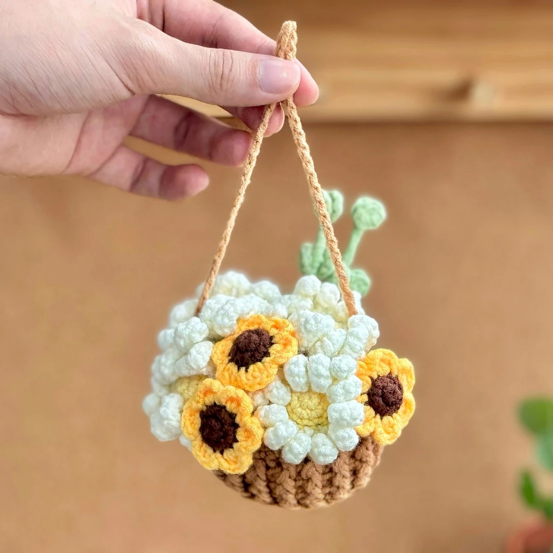 🔥Last Day 49% OFF🔥Hand embroidered flower basket hanging crochet🪴
