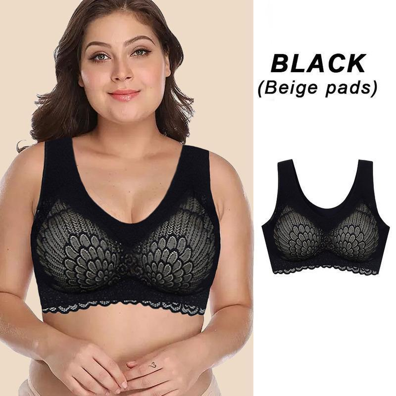 Buy 2 Free Shipping--Wireless Push Up Comfort Shock-proof Latex Pad Lace Bra