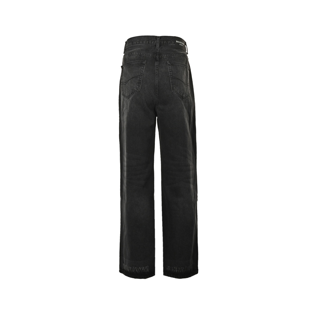 Balenciaga washed black loose wide-leg jeans